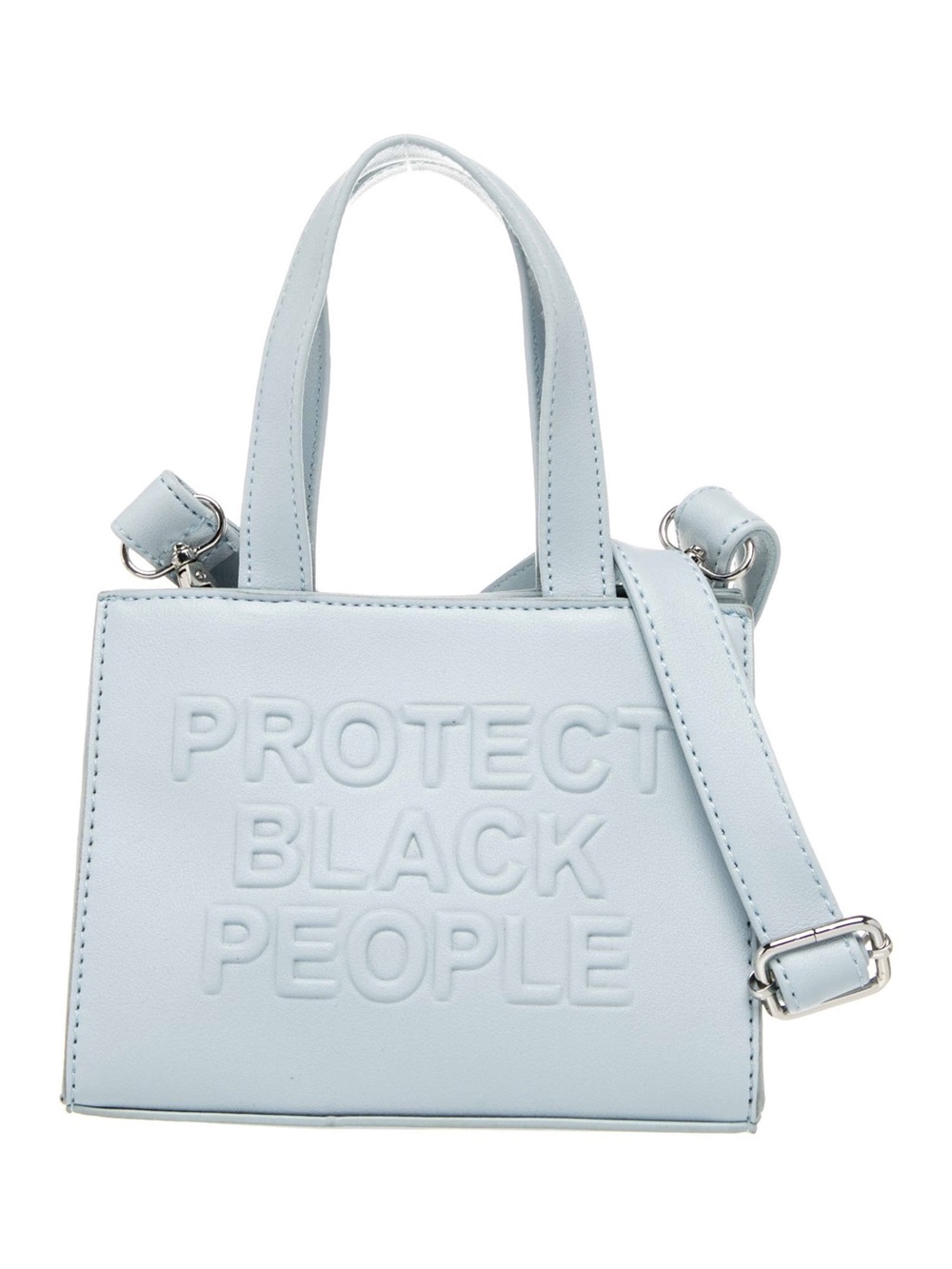 CISE Protect Black People Tote Bag - White Vegan Leather